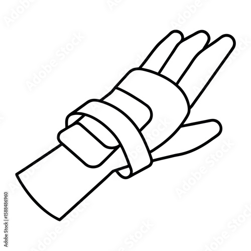 Medical Finger Splint Illustration with Velcro Strap