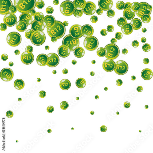 Vitamin B12 messy round pills.