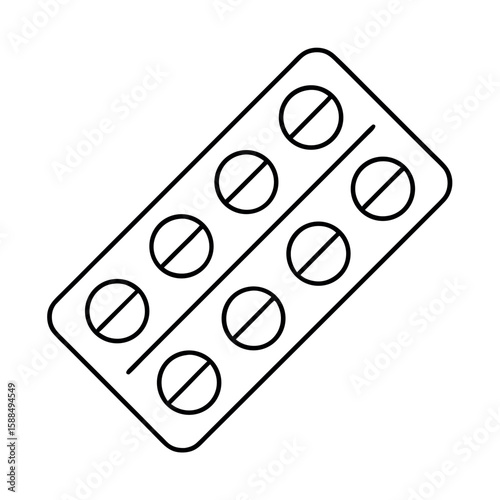 Blister Pack with Round Tablets Vector Design for Pharmaceutical Use