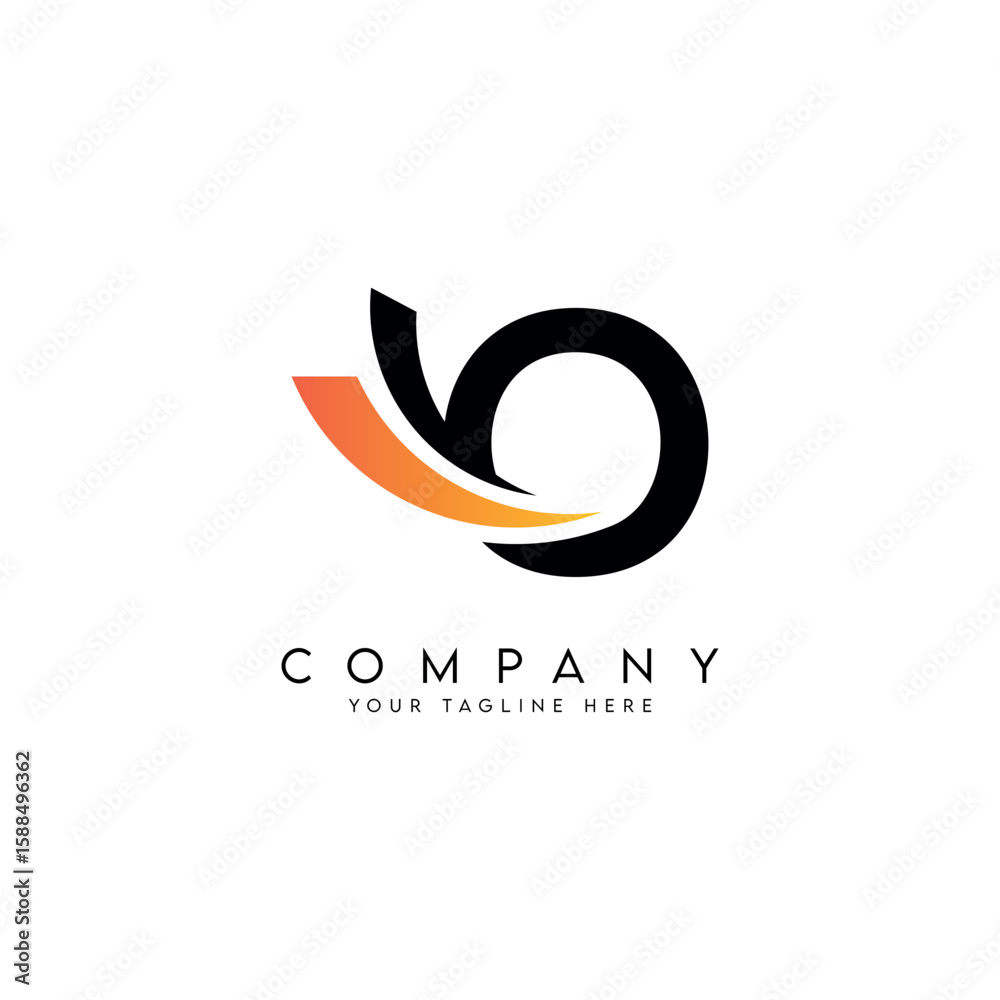 Fototapeta premium Modern O Letter Logo with Swoosh Symbol Minimal Vector Design.