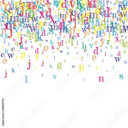 School notebook cover. Colorful childish floating