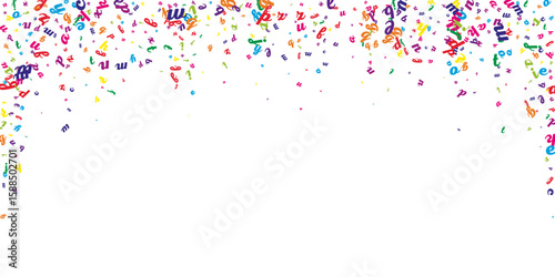 Falling letters of English language. Colorful
