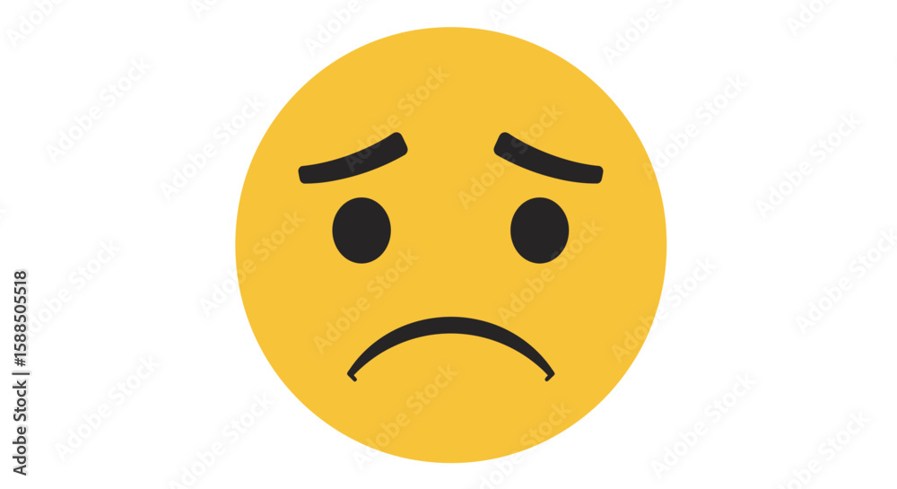 Fototapeta premium Sad Emoji Face Illustration.