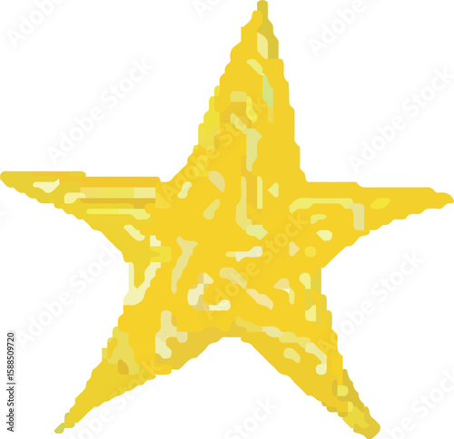 Yellow star shape icon. Simple gold vector illustration, isolated and decorative.