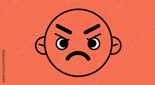Angry Face Emoji on Orange.