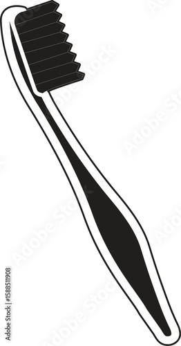Toothbrush icon representing personal dental cleaning or oral hygiene accessory with transparent background