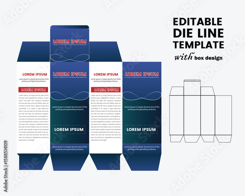Die Line-Template with Box Design—Dieline Packaging
