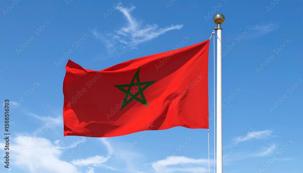 Naklejka premium The national flag of Morocco