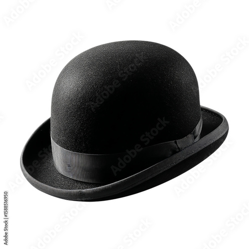 Obraz na płótnie Classic bowler hat black on transparent background