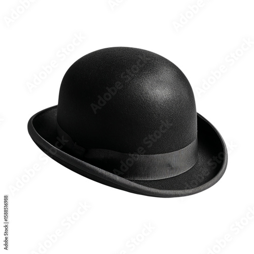 Obraz na płótnie Classic bowler hat black on transparent background