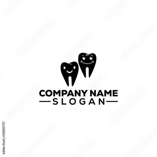 Happy Cartoon Tooth Mascot Logo Design