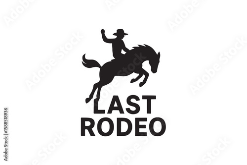 Design Logo for Last Rodeo silhouette on white background.01
