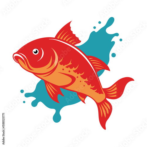 a Carp Fish Vector Illustration
