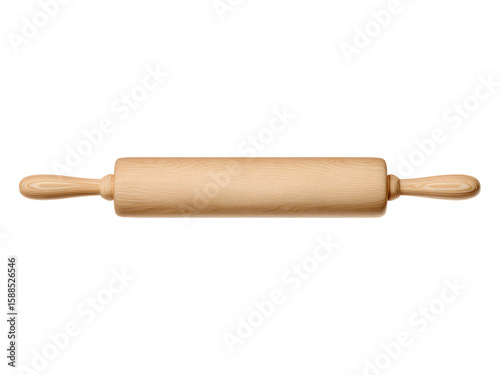 Wooden Rolling Pin Isolated on Transparent Background