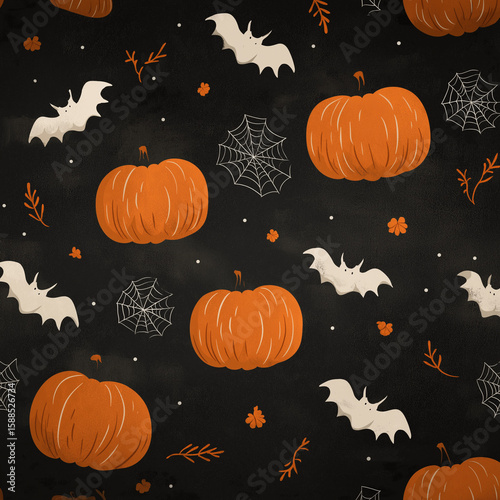 Halloween-themed seamless pattern
