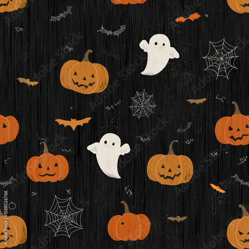 Halloween-themed seamless pattern