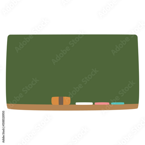 Hand-drawn vector blackboard illustration with chalk and eraser. Perfect for classroom, school supply, and educational design themes.