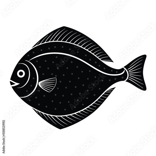flounder fish vector illustration clipart, 