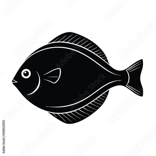 flounder fish vector illustration clipart, 