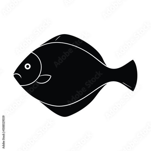 flounder fish vector illustration clipart, 