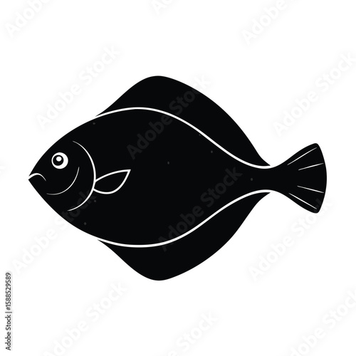 flounder fish vector illustration clipart, 