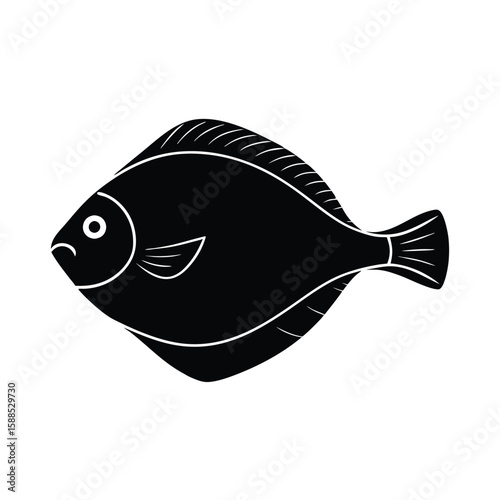 flounder fish vector illustration clipart, 