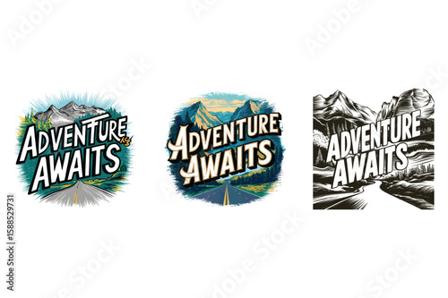 Mountain road adventure awaits graphic mountains trees