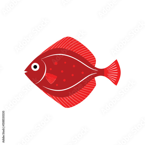 flounder fish vector illustration clipart, 