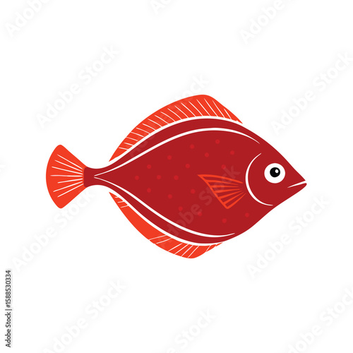 flounder fish vector illustration clipart, 