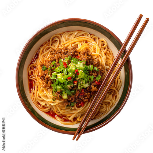 Dan dan noodles, transparent background, isolated image