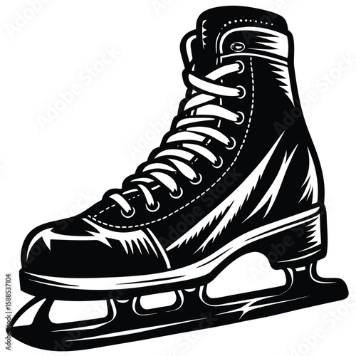 Black white ice skate footwear sport
