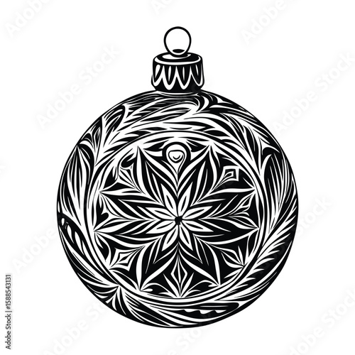 Ornate black christmas bauble decoration christmas ornament