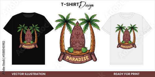 Palm Tree and Surf Vector T-shirt Design or Print and Sticker