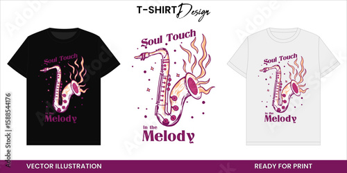 Soulful Saxophone Vector T-shirt Design or Print and Sticker