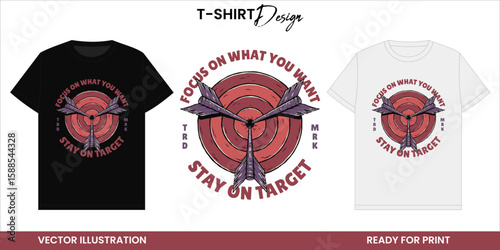 Focus on Target Vector T-shirt Design or Print and Sticker