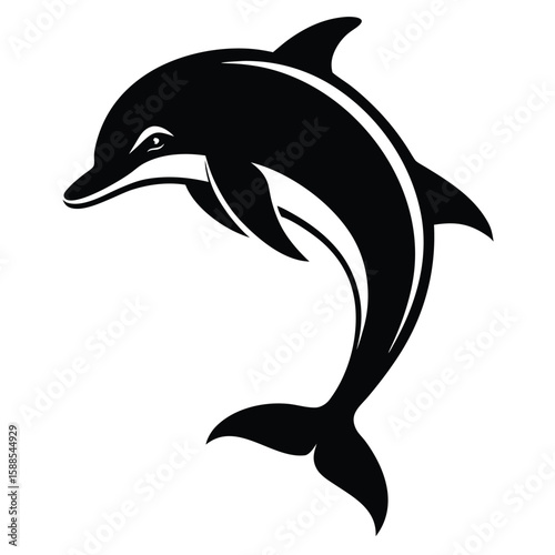 Wallpaper Mural  Jumping Dolphin Silhouette Vector | Marine Life Sea Animal Clipart Torontodigital.ca