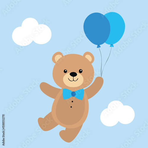 teddy bear with balloon