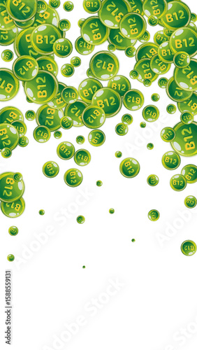 Vitamin B12 messy round pills.