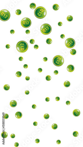 Vitamin B12 messy round pills.