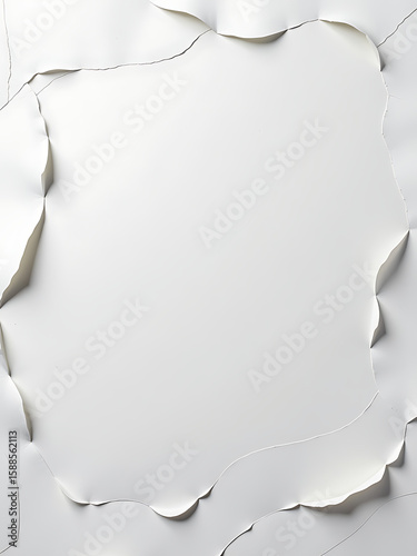 worn white textured background made layered ripped pieces paper subtle gradient fading soft grey