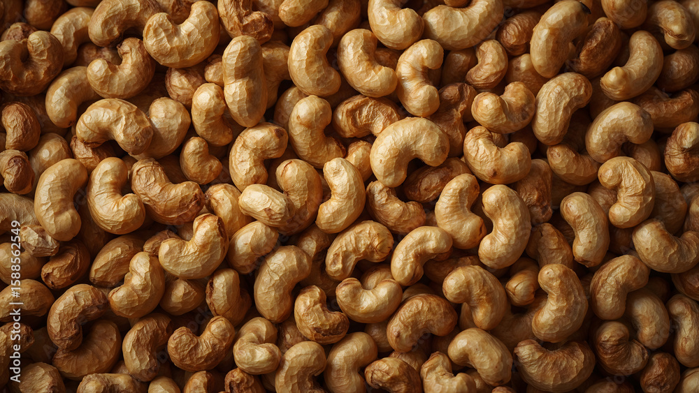 Fototapeta premium Close-up Texture of Roasted Cashew Nuts