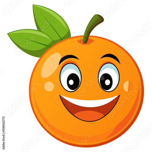 Cartoon Orange Character in Smiling Fruit Mascot Vector Design