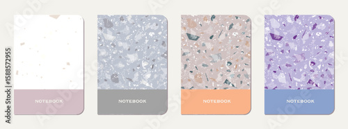 Note book cover design. Terrazzo abstract