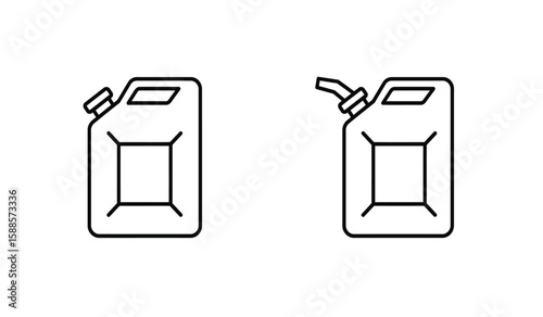 Two Jerry Cans Line Art Illustration for Fuel or Liquid Storage