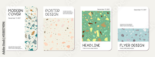 Notebook cover design. Terrazzo abstract