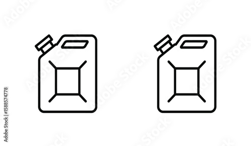 Simple Line Art Illustration of Two Fuel or Gas Canisters on White