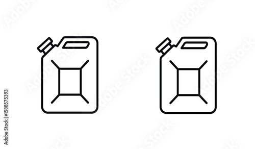Two Jerry Can Icons in Black and White Minimalist Style Illustration
