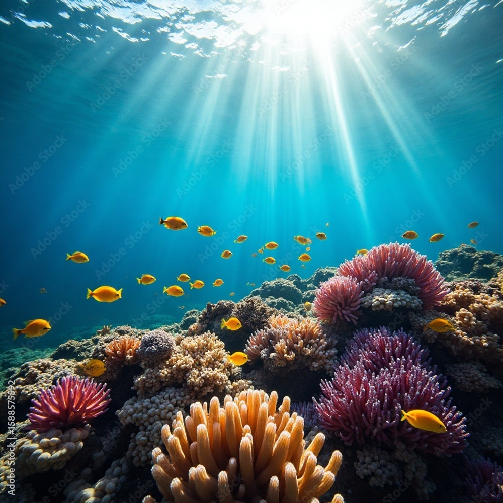 Fototapeta premium coral reef with fish