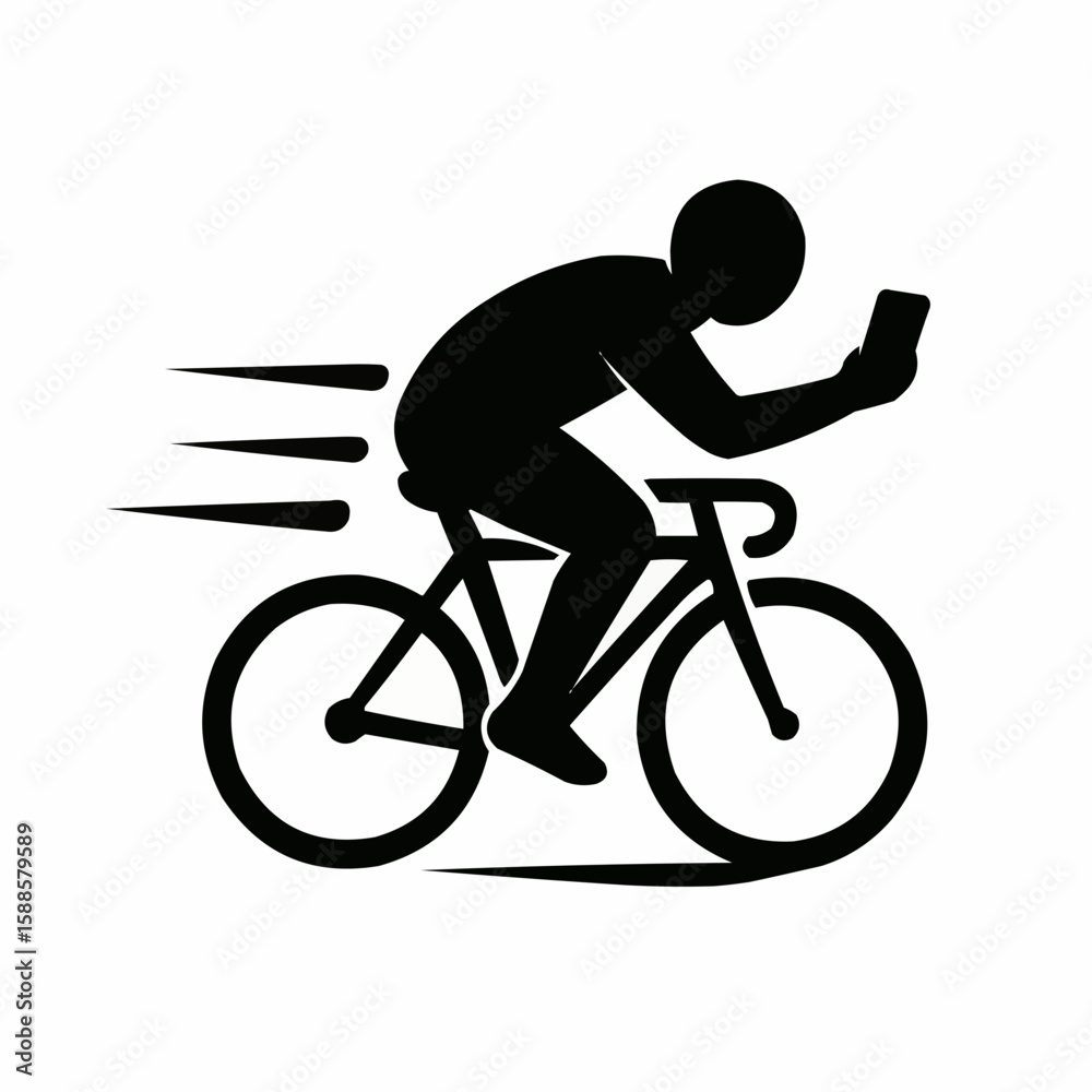 Cyclist silhouette vector illustration of a man riding a bike, perfect for sport and cycling themes Cyclist silhouette vector illustration of a man riding a bike, perfect for sport and cycling themes
