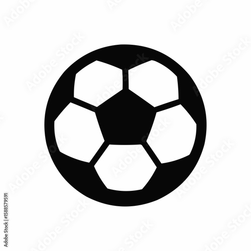 Black soccer ball isolated on white background, a classic sports equipment for game and play
